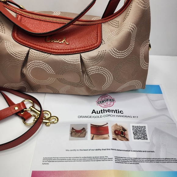 COACH Ashley Dotted Op Art Convertible Hobo F20031 Size 14" X 9" X 6" - Picture 9 of 12